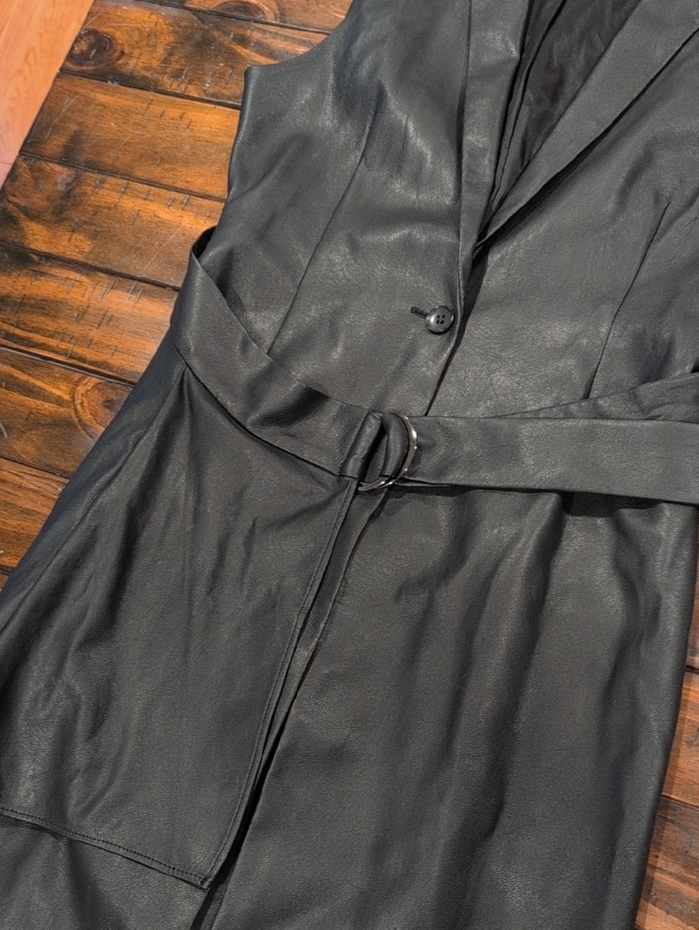 BCBG MaxAzria Draped Faux Leather Vest - Picture 5 of 10